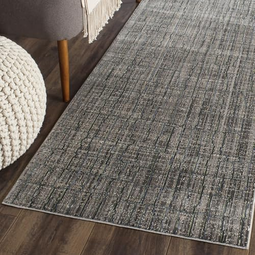 SAFAVIEH Valencia Collection Runner Rug - 2'3 x 8', Grey & Multi, Boho Chic Distressed Design, Non-Shedding & Easy Care, Ideal for High Traffic Areas in Living Room, Bedroom (VAL202C)