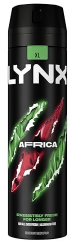Lynx Men Africa Deodorant Body Spray for 48 hours of odour busting, high definition fragrance with a mandarin & sandalwood scent 200 ml