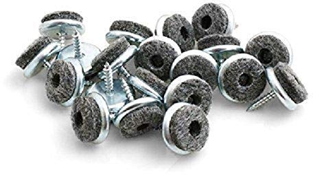 Design61 20 Filzgleiter Parkettgleiter Möbelgleiter Stuhlbeingleiter Parkettgleiter Filz zum Anschrauben Bodenschutz 30mm Stahl vernickelt