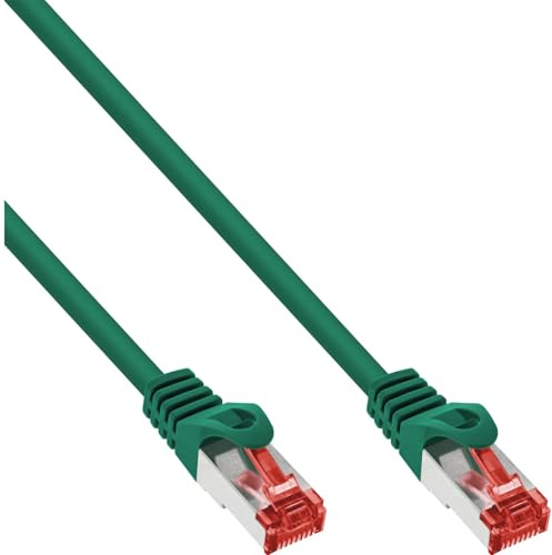 InLine Patchkabel, S/FTP (PiMf), Cat.6, 250MHz, PVC, Kupfer, RJ45, 1Gb/s, 2m, grün, Netzwerkkabel, doppelt geschirmt, 76402G