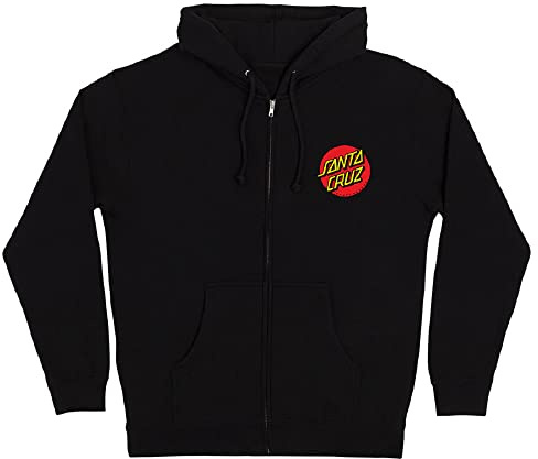 Santa Cruz Men's Zip Up Hooded Sweatshirt Classic Dot Skate Zip Up Sweatshirt