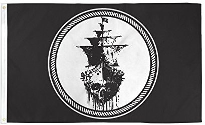 AZ FLAG - Flagge Piratenschiff - 150x90 cm - Pirat Fahne 100% Polyester mit Messing-Ösen - 110g