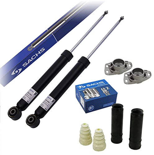 SACHS 2x Gasdruck Stoßdämpfer hinten inkl. Domlager & Staubschutzsatz Kompatibel mit SEAT ALTEA (5P1), ALTEA XL (5P5, 5P8)