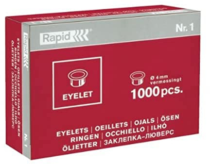 Rapid 31073113 Öse Nummer 1, 4mm, vermessingt, 1000 Stück