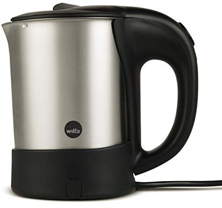 Wilfa KOK Reisewasserkocher - mit einem Fassungsvermögen von 0,5 Liter, 1000 Watt Heizelement, aus rostfreiem Edelstahl, schwarz, TK-1000