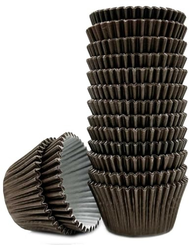 Scrumptious! 180PC Cupcake Cases - Chocolate Brown - 65GSM 51mm x 38mm Greaseproof Paper Baking Cases - Great for Weddings Birthday and Anniversary Party Muffins Cakes and Bakes
