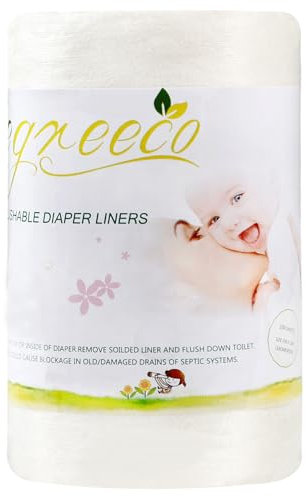 Wegreeco Bamboo Flushable Diaper Liners - Disposable Cloth Diaper Liners for Baby