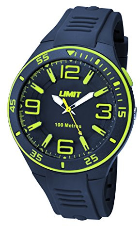 Limit Active Unisex Quartz Watch with Blue Dial Analogue Display and Navy Plastic Strap 5569.24 | 100 Metres Water Resistance, acrylic glass, LED backlight, Japanese quartz movement