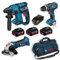 Bosch GBH 18 V-EC + Trapano GSB 18 V-LI + Smerigliatrice GWS 18 V-LI + 3pz Batterie 4h + caricabatterie