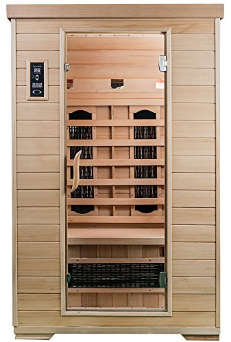 SaunaMed 2 Person Hemlock FAR Infrared Home Indoor Sauna Cabin EMR Neutral™