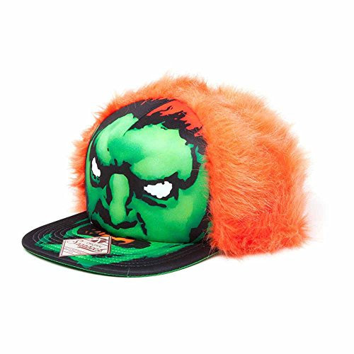 CAPCOM Street Fighter Unisex-Erwachsene Blanka Character Face with Orange Hair Snapback, One Size (SB201425STR) Baseball Cap, Schwarz (Black)