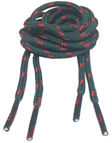 Big Laces Round Bootlaces 4mm wide (Cedar Green Red,140cm)