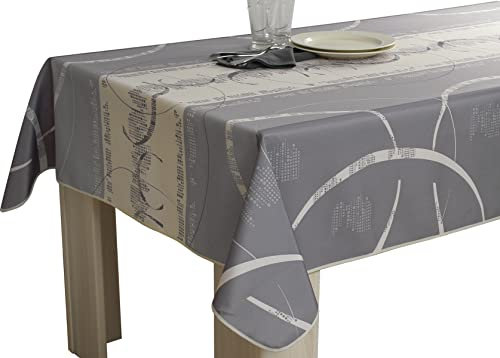 Le linge de Jules Tischdecke, Polyester, Grau, Rechteckig 150 x 200 cm
