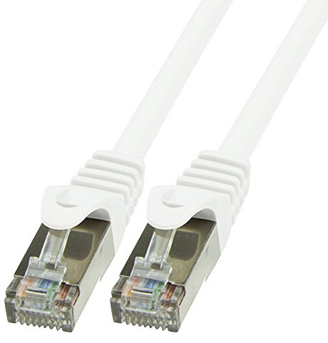 BIGtec LAN Kabel 30m Netzwerkkabel Ethernet Internet Patchkabel CAT.5 weiß Gigabit SFTP doppelt geschirmt für Netzwerke Modem Router Switch 2 x RJ45 kompatibel zu CAT.6 CAT.6a CAT.7 Stecker