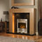 Electric Oak Surround Black Wall Silver Steel Pebble Coal Fire LED Fireplace Suite Spotlight Large Lights Big 54