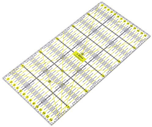 Lialina® Transparentes Universal Patchwork-Lineal 15 x 30 cm / 2farbiger Druck cm Linien Raster 30/45/60 Grad Winkel-Maße/Papier + Stoff exakt mit Rollschneider zuschneiden