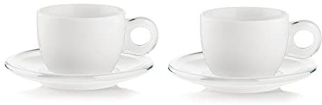 Fratelli Guzzini Gocce Tazze Cappuccino con Piattino, Porcellana, 2 unità (Confezione da 1)