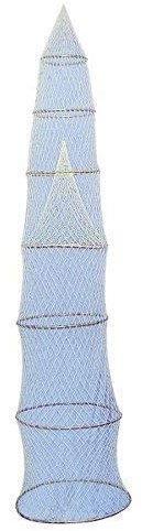 linoows Große Fischreuse mit 7 Bambusringen, Deko Reuse Natur, Baumwolle 230 cm