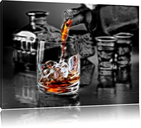 Pixxprint Alter guter Whiskey, Größe: 120x80cm, Leinwandbild, fertig gespannt, Wandbild, Dekoration, Kunstdruck, kein Poster
