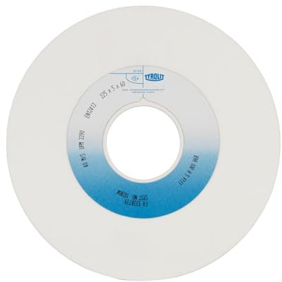 Tyrolit 608080 Sägeschärfscheibe Edelkorund 89A Form 1, Korn 60, 200 mm x 10 mm x 32 mm, Weiß