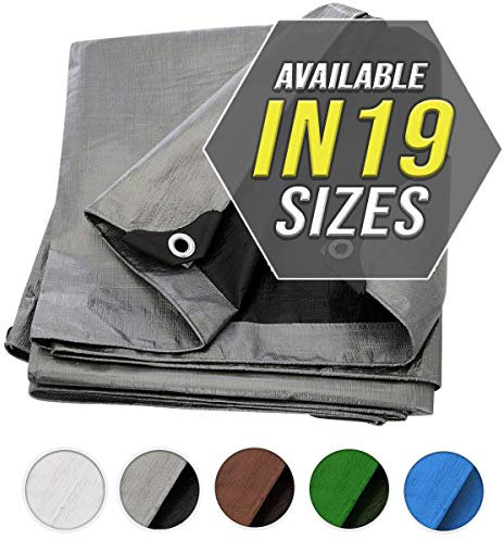 Trademark Supplies Bâche de Protection Robuste, Couleur argenté, pour auvent, Tente, Bateau, Camping-Car ou Piscine, Argent, 6X8-ST