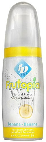 ID Lubricants Frutopia Personal Lubricant - Banana Flavored, Water Based Lube, 3.4 Fl Oz Bottle, Ultra Clear Liquid, (TBE-10)