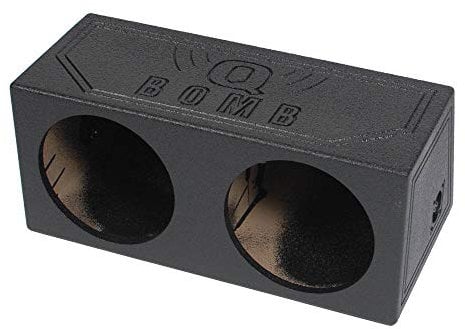 Q Power QBomb QBOMB12S Dual 12 Sealed Port Subwoofer Sub Box w/Bedliner Spray
