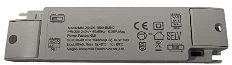 Led Driver CC 1500mA 30V-40VDC 60W, Alimentatore Corrente Costante Per Pannello Led Da 60W