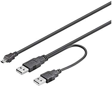 Goobay 93587 Câble Hi-Speed Dual-Power USB 2.0, Noir, 0.6m Longueur