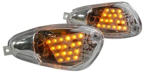 Blinker STR-660.67/CE STR8 für LED für Gilera Runner (bis Bj. 2003), Weiss, vorne, mit Prüfzeichen