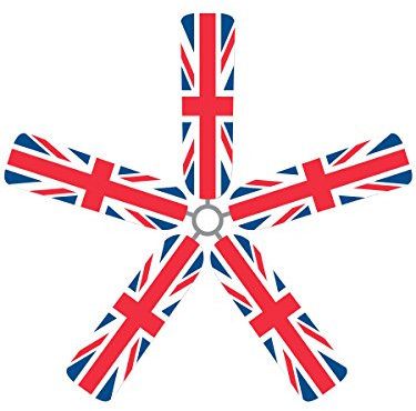Fan Blade Designs 9K-GGH-C2NM Ceiling Fan Blade Covers, British Flag