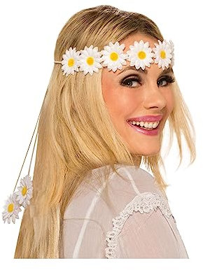 White & Yellow Daisy Flower Headband, 1 Pc. - Chic Design, Perfect Accessory for Summer Festivals, Weddings, Everyday Style, Events, & More Halloween Halloween