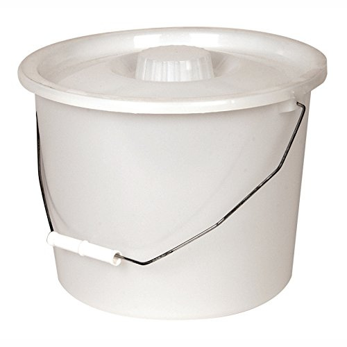 PCP Halber Eimer für Toilettenstuhl mit Deckel, Weiß