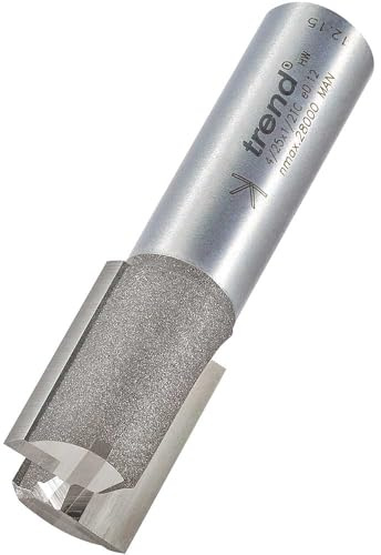 Trend Straight Two Flute Router Cutter, 1/2 Inch Shank, 17mm x 25mm | For Smooth Routing In Hardwood And Softwood, With Tungsten Carbide Tips For Longer Life, 4/25X1/2TC