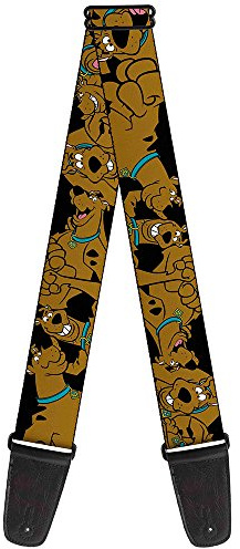 Buckle-Down Guitar Strap - Scooby Doo Stacked CLOSE-UP Black - 2 Wide - 29-54 Length