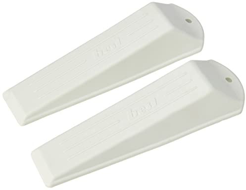 Merriway BH01961 (2 Pcs) Premium Heavy Duty White Rubber Door Wedge Stoppers - Pack of 2 Pieces