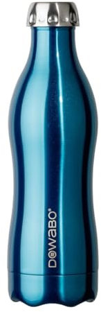 Dowabo Thermoskanne Schwarz, Doppelwandig, Vakuum isoliert, wiederverwendbare Trinkflasche blau Größe , 500 ml