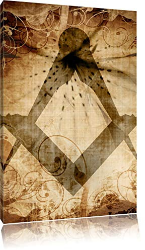 Pixxprint Freimauer Symbol, Größe: 100x70cm, Leinwandbild, fertig gespannt, Wandbild, Dekoration, Kunstdruck, kein Poster