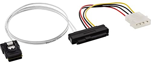 InLine 27622 SAS Anschlusskabel, Mini-SAS SFF-8087 an 1x SAS SFF-8482 + Strom, einzelne SAS HDD an Controller, 0,5m