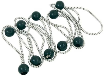 Neilsen CT3180 10pc Bungee Cord Pack 150mm Elastic Cords with Black Plastic Ball Ends