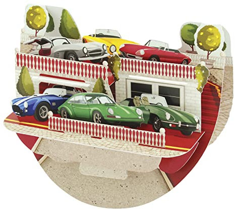 Santoro Popnrock, 3D-Pop-Up-Grußkarte – Klassisches Auto – Geschenk Für Ihn, Vater, Sohn, Großvater, Vatertag | Geburtstagskarte Für Männer