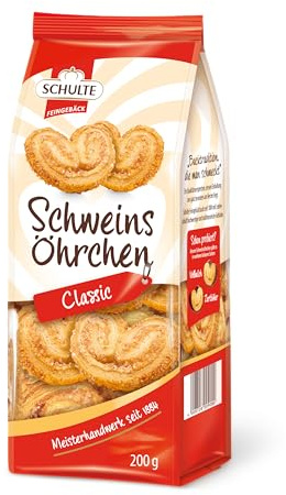 Schulte Feingebäck Schweinsöhrchen 200 g Blätterteiggebäck Süßes Gebäck | Süßes Gebäck zu Kaffee und Tee