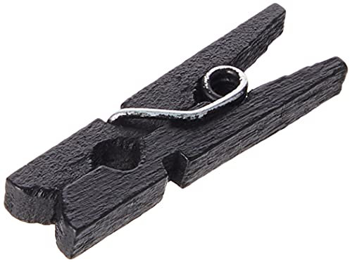arkCRAFT 100 Mini Pinces à Linge en Bois (Noir).