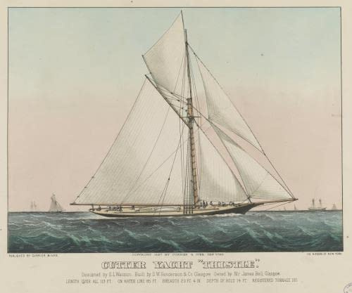 HistoricalFindings Photo: Cutter Yacht,Thistle,G.L. Watson,D.W. Henderson,Mr. James Bell,Glasgow,1887