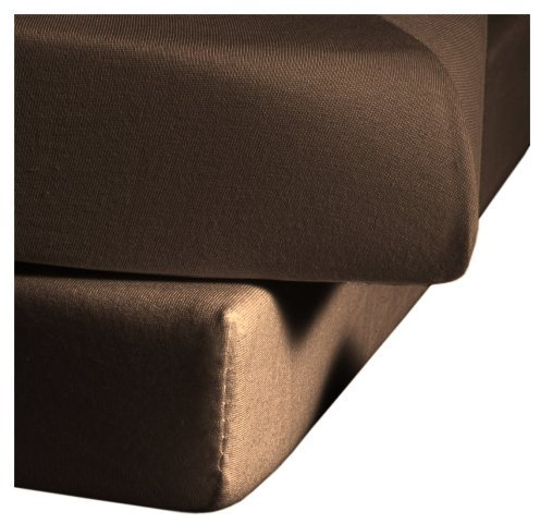 fleuresse Jenny C klassisches Jersey-Spannlaken, 100% Baumwolle, mit praktischem Rundumgummi, Fb. Zartbitter, Größe 100 x 200 cm, auch passend für 90 x 190/200