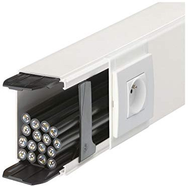 Hager Systeme LFF6009009010 Verteilerkanal LF, PVC, 60 x 90 mm, schneeweiß (RAL9010), 2000 mm Länge
