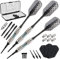 Viper Bobcat Adjustable Weight Soft Tip Darts with Storage/Travel Case: Nickel Silver Plated, Light Blue Rings, 16-19 Grams