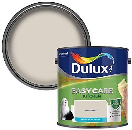 Dulux Easycare Kitchen Matt Emulsion Paint For Walls And Ceilings - Egyptian Cotton 2.5 Litres