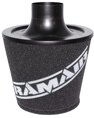 Ramair Filters JS-070-BK - Filtro dell'aria universale grande con collo in lega, 70 mm, colore: nero