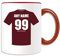 UNIGIFT Personalised Gift - Hearts Mug (Football Design Theme, Colour Options) - Any Name/Message on Your Unique Mug - The Jambos Famous Maroons Club